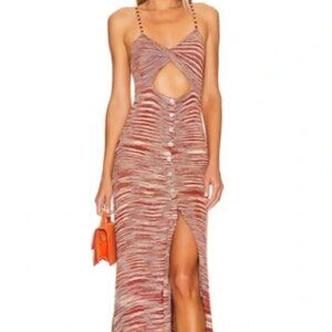 For Love & Lemons Isabela Midi Dress - Brown, Size Small (NWT)